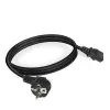 ACT Powercord tīkla savienotājs CEE 7/7 vīrišķais (leņķveida) - C13 melns 2 m