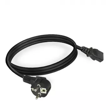 ACT Powercord tīkla savienotājs CEE 7/7 vīrišķais (leņķveida) - C13 melns 2 m