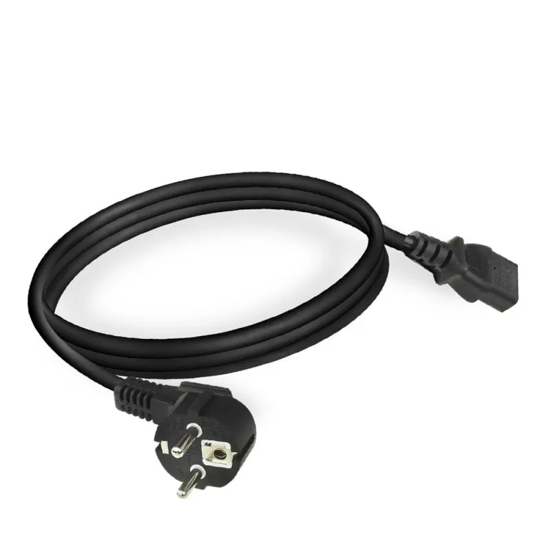 ACT Powercord tīkla savienotājs CEE 7/7 vīrišķais (leņķveida) - C13 melns 2 m