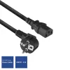 ACT Powercord tīkla savienotājs CEE 7/7 vīrišķais (leņķveida) - C13 melns 2 m
