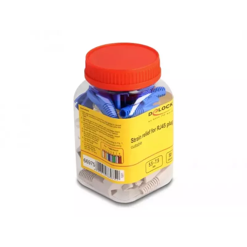 DeLOCK Sprieguma samazinājums RJ45 spraudnim nogriežams komplekts 50 gabali krāsains