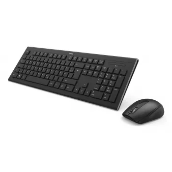 Hama Cortino tastatūra, pele iekļauta, mājai/birojam, RF bezvadu, QWERTY, ukraiņu, melna