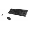 Hama Cortino tastatūra, pele iekļauta, mājai/birojam, RF bezvadu, QWERTY, ukraiņu, melna