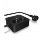 ICY BOX IB-MPS2220B-CH strāvas pagarinātājs 1,9 m 2 maiņstrāvas kontaktligzdas Iekštelpām Melns