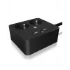 ICY BOX IB-MPS2220B-CH strāvas pagarinātājs 1,9 m 2 maiņstrāvas kontaktligzdas Iekštelpām Melns