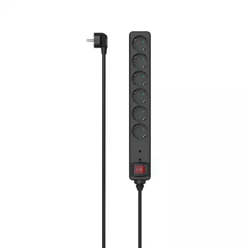 Hama 00223156 strāvas pagarinātājs 3 m 6 maiņstrāvas kontaktligzdas(-u) Iekštelpām Melns