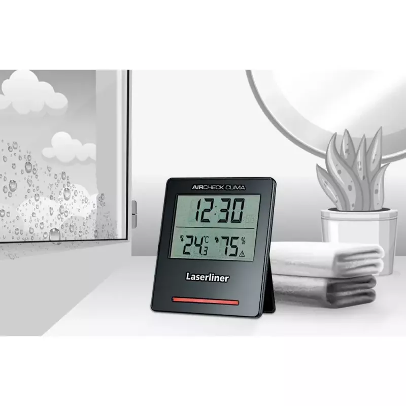 Elektroniskais higrometrs Laserliner AirCheck Clima Melns Digitāls 1 gab.