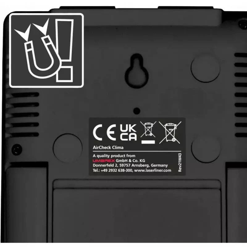 Elektroniskais higrometrs Laserliner AirCheck Clima Melns Digitāls 1 gab.