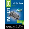 Cellularline Multipower Micro 65W īpaši kompakts 65 W ātrs tīkla lādētājs ar 3 pieslēgvietām