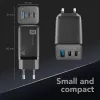 Cellularline Multipower Micro 65W īpaši kompakts 65 W ātrs tīkla lādētājs ar 3 pieslēgvietām