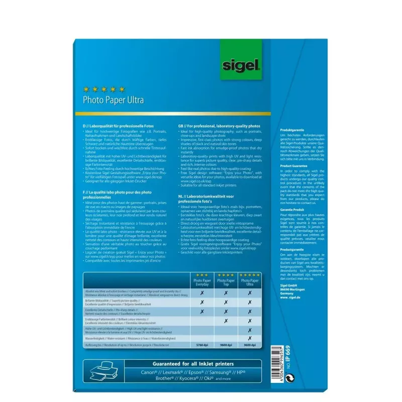 Fotopapīrs Satin Sigel InkJet Ultra A4