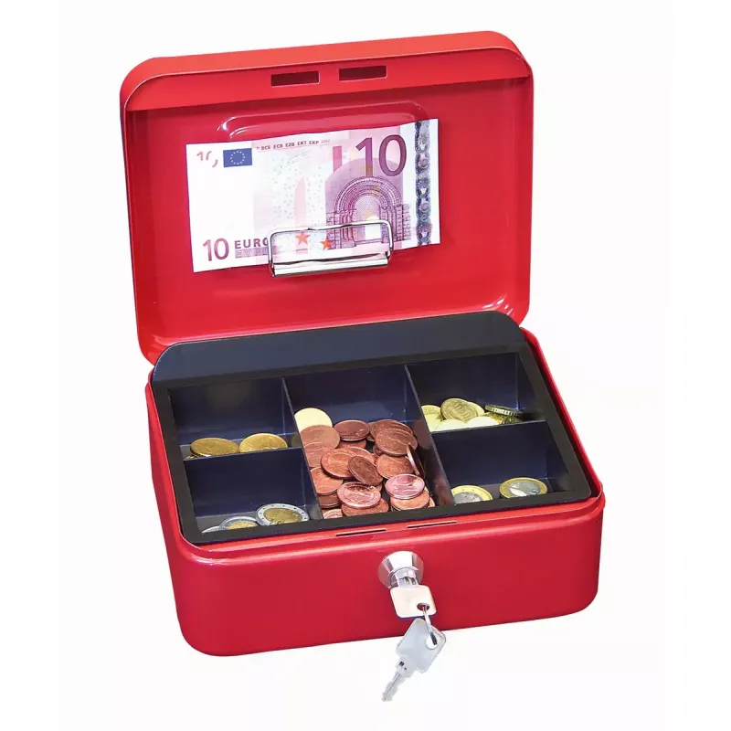 Skaidras naudas/biļešu kaste WEDO 145 202H tērauda sarkanā