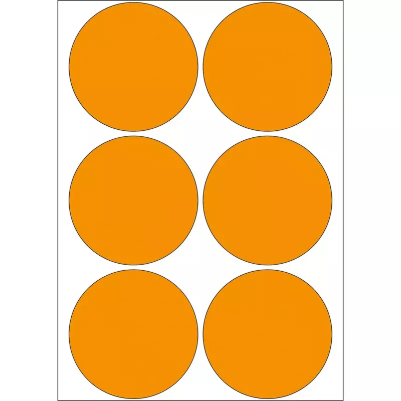 Daudzfunkciju uzlīmes HERMA 2284 spilgti oranžas 50 mm apaļas 144 gab.