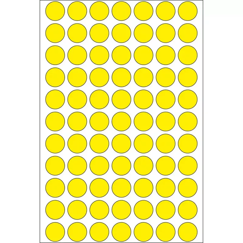 Universālas uzlīmes HERMA 2464 gab. apaļas dzeltenas 13 mm