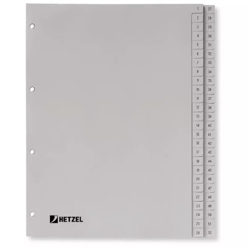 Rexel PP sadalītāji, pelēki, ciparu, Pelēks, A4, 225 mm, 300 mm, 7 mm, 1 gab.
