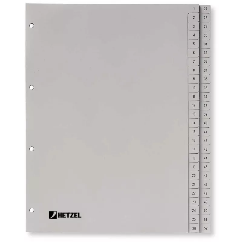 Rexel PP sadalītāji, pelēki, ciparu, Pelēks, A4, 225 mm, 300 mm, 7 mm, 1 gab.