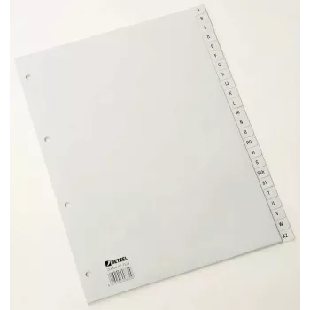 Rexel PP dalītāji, pelēki, alfabētiski, Alfabētisks ciļņu rādītājs, Polipropilēns (PP), Pelēks, A4, 226 mm, 297 mm