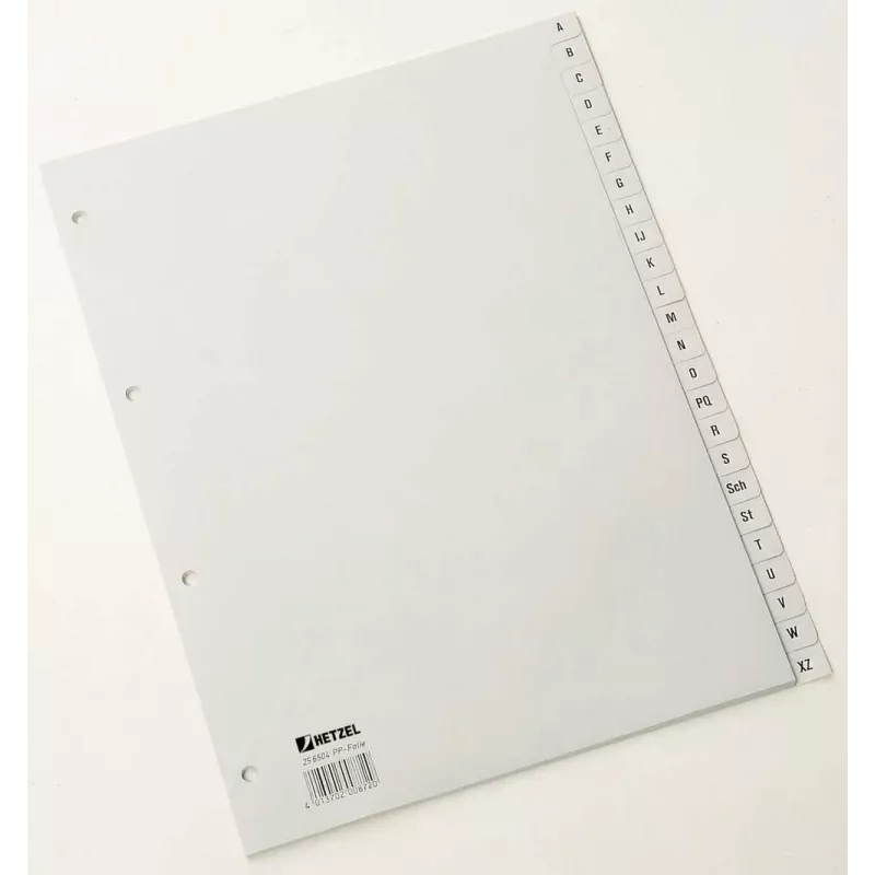 Rexel PP dalītāji, pelēki, alfabētiski, Alfabētisks ciļņu rādītājs, Polipropilēns (PP), Pelēks, A4, 226 mm, 297 mm