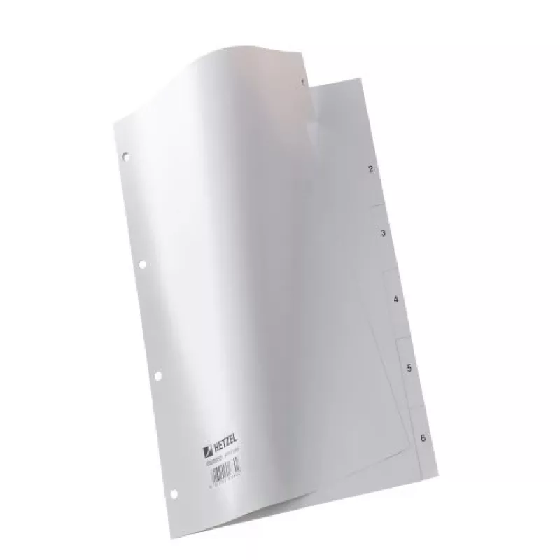 Rexel PP dalītāji, pelēki, ciparu, pelēks, A4, 227 mm, 300 mm, 2 mm, 1 gab.
