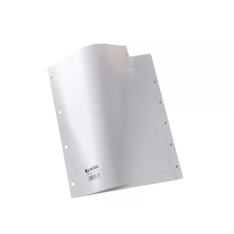 Rexel PP dalītāji, pelēki, ciparu, pelēks, A4, 227 mm, 300 mm, 2 mm, 1 gab.