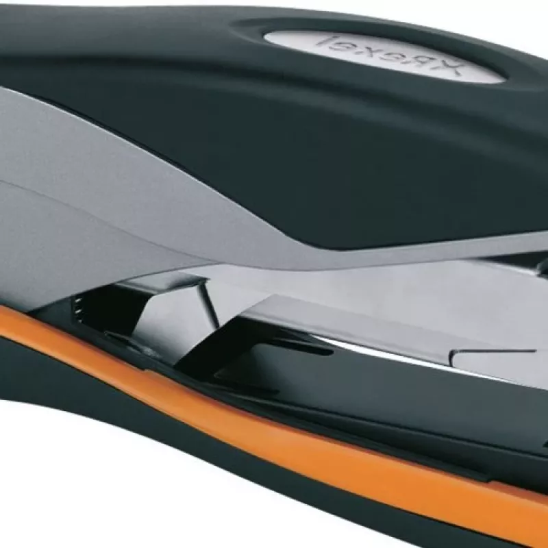 Rexel skavotājs manuālais Optima 40 Low Force sudraba/melns, 40 lapas, melna, oranža, sudraba, metāls, 7 cm, 600 g, 40 x 190 x 80 mm