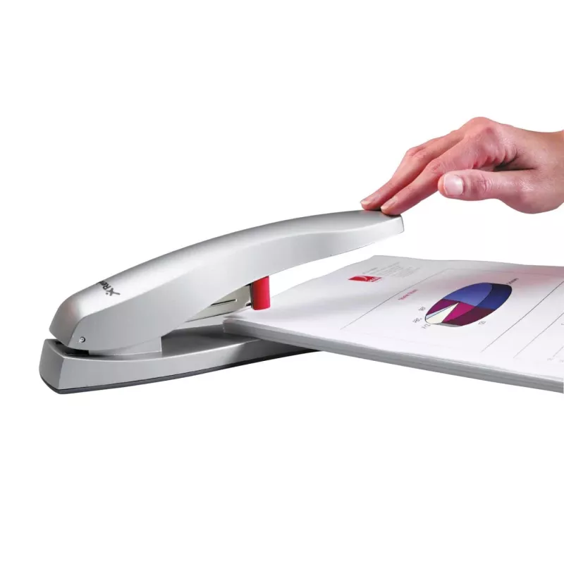 Rexel Odyssey lieljaudas skavotājs sudraba krāsā, 60 lapas, Sudraba, 6.5 cm, Augšējā, Paralēlā, 540 g
