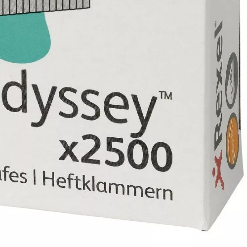 Rexel skavu komplekts Odyssey, 2500 gab., skavu komplekts, 2500 skavas, tērauds, sudraba krāsa, 60 loksnes, 130 g