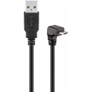 USB 2.0 Hi-Speed kabelis Goobay 95343 90° melns 1,8 m