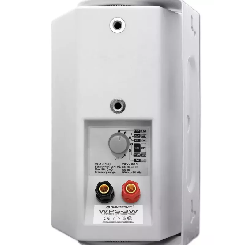 Divjoslu skaļrunis Omnitronic 80710509 Balts Vadu 15 W