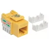 Intellinet Keystone ligzda, Cat6, UTP, iespiežama, dzeltena, plakana, dzeltena, RJ-45, sievišķā, 22/26, Cat6