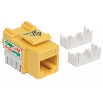 Intellinet Keystone ligzda, Cat6, UTP, iespiežama, dzeltena, plakana, dzeltena, RJ-45, sievišķā, 22/26, Cat6