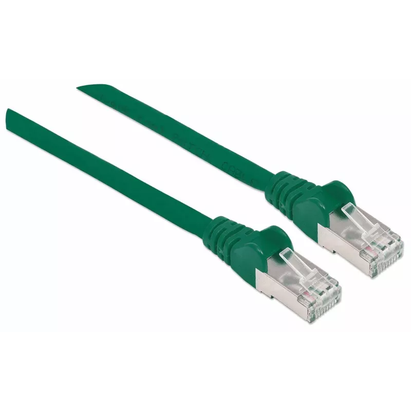 Intellinet tīkls komutācijas kabelis, Cat7 kabelis/Cat6A Plugs, 0.25m, zaļa, Copper, S/FTP, LSOH / LSZH, PVC, RJ45, Gold Plated Contacts, Snagless, Booted, Lifetime Warranty