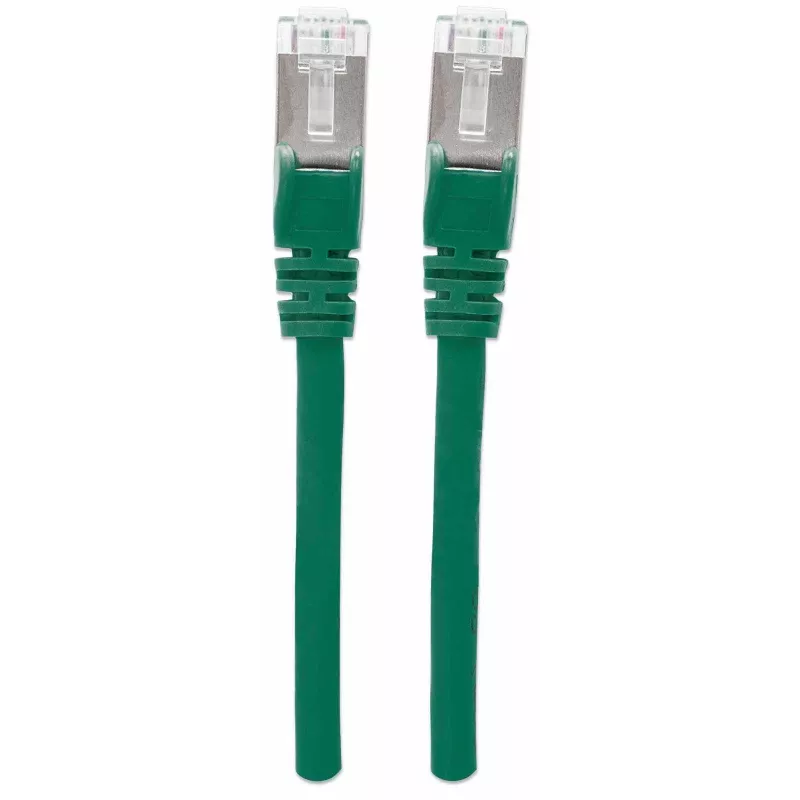 Intellinet tīkls komutācijas kabelis, Cat7 kabelis/Cat6A Plugs, 0.25m, zaļa, Copper, S/FTP, LSOH / LSZH, PVC, RJ45, Gold Plated Contacts, Snagless, Booted, Lifetime Warranty