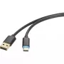 USB kabelis Renkforce RF-4758090 1.5m USB A USB C melns