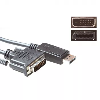 ACT pārveidotāja kabelis DisplayPort vīrišķais uz DVI vīrišķais 3,00 m