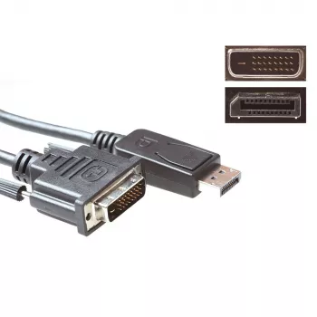 ACT pārveidotāja kabelis DisplayPort vīrišķais uz DVI vīrišķais 5,00 m