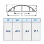 ACT vadu kanāls apaļa tipa PVC 90 mm, pelēks, PVC, V-0, 90 mm