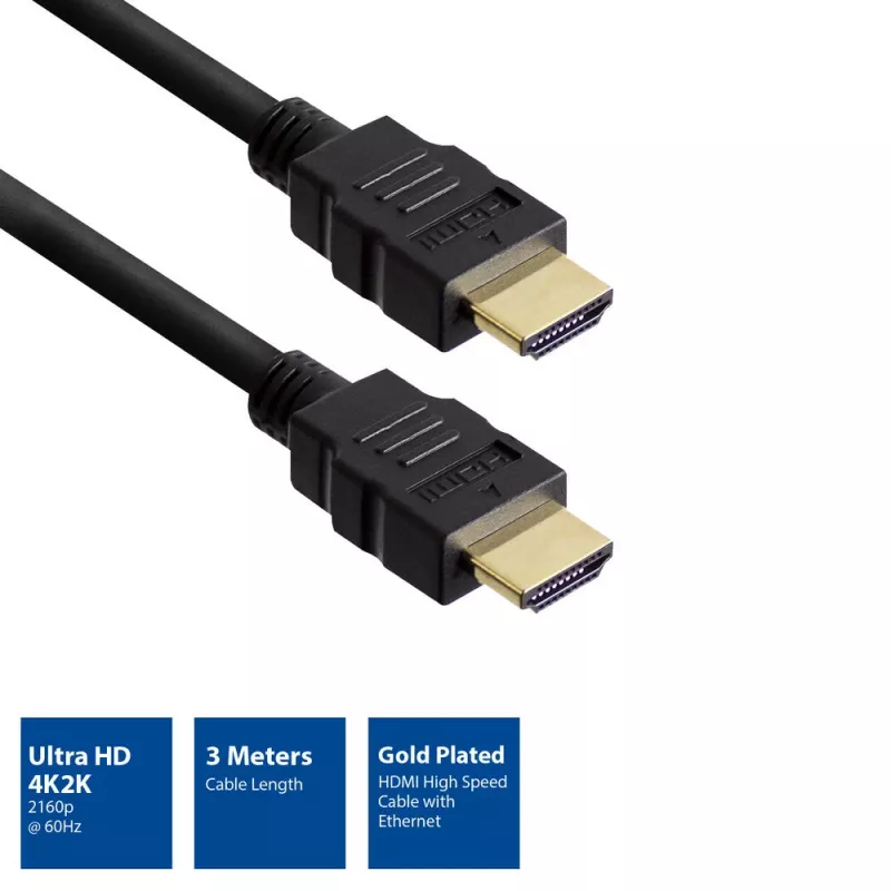 Ewent OEM HDMI High Speed kabelis ar Ethernet, 3 m, melns