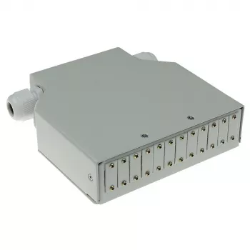 ACT DIN sliedes optiskās šķiedras termināļa kaste, neuzpildīta, 12 porti, šķiedra, ziloņkaula, 130 mm, 130 mm, 45,3 mm, kaste