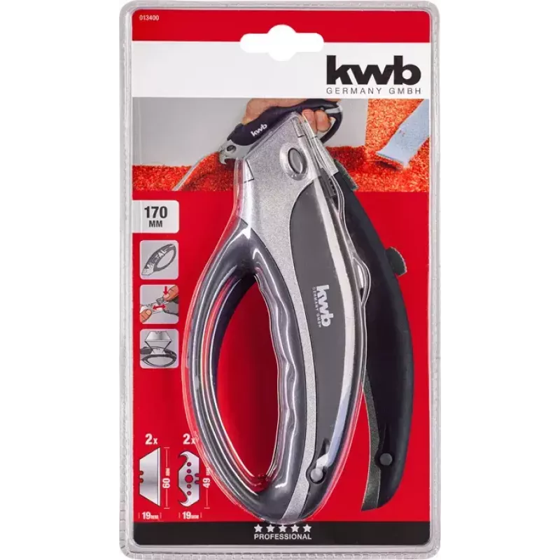 Utility Knife KWB 013400 Melns Razor Blade 170mm Length 6cm Blade