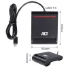 ACT ārējais USB-C viedkaršu eID karšu lasītājs, melns