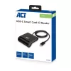 ACT ārējais USB-C viedkaršu eID karšu lasītājs, melns