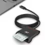 ACT ārējais USB-C viedkaršu eID karšu lasītājs, melns