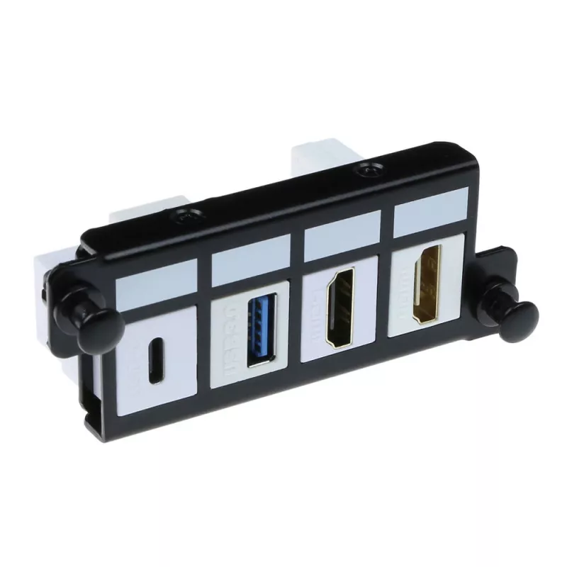 ACT Adapterplate for 4 x keystone FTP, Adapteris, Melns, 1 gab.