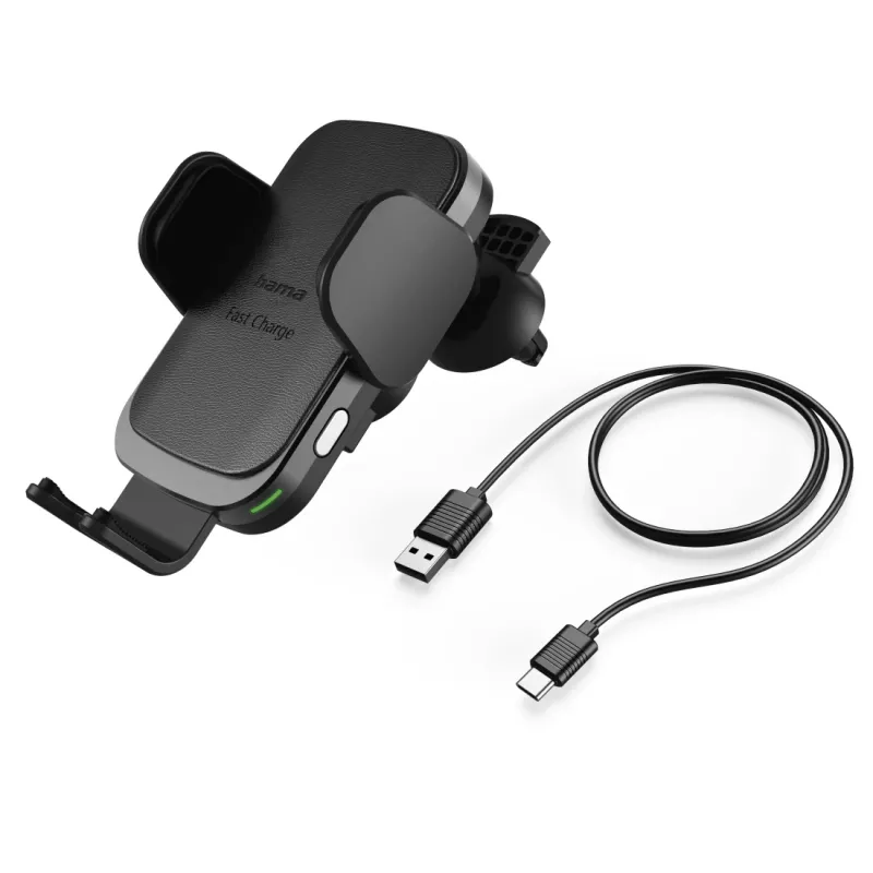 Hama FC10 Motion Smartphone Melns, Metallic Cigar lighter Wireless charging Fast charging Auto