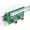 DeLOCK RJ50 2 x ligzda uz 2 x spaiļu bloks ar spiedpogu DIN sliedei leņķveida