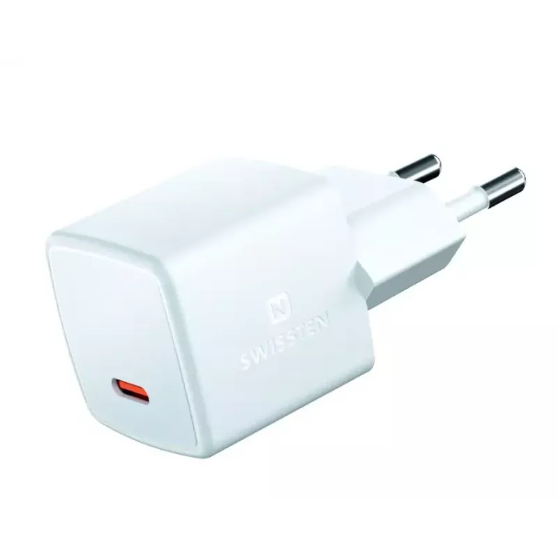 SWISSTEN Mini Travel Charger GaN 25W PD USB-C ātrais lādētājs tālruņiem un planšetdatoriem