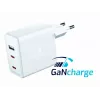 SWISSTEN Travel Charger GaN 70W 2×USB-C ātrais lādētājs klēpjdatoriem un tālruņiem