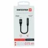 Audio adapter SWISSTEN Lightning to 3.5mm jack SW-LIGHT-3.5MM-BK, kabelis 0.15 m, Melns