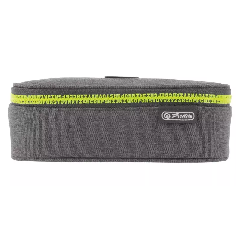 Penālis Herlitz beatBox ABC poliesters pelēks dzeltens 225x120x70mm